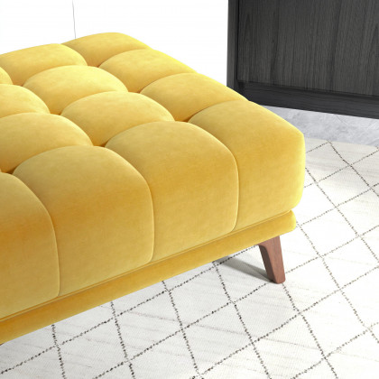 Ashcroft Addison Square Upholstered Ottoman - Yellow