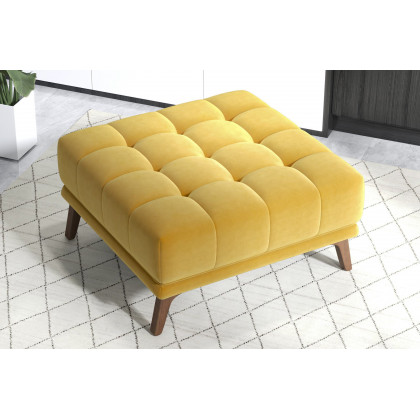Ashcroft Addison Square Upholstered Ottoman - Yellow