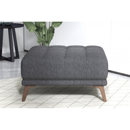 Ashcroft Addison Square Upholstered Ottoman - Dark Gray