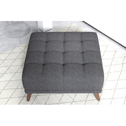 Ashcroft Addison Square Upholstered Ottoman - Dark Gray