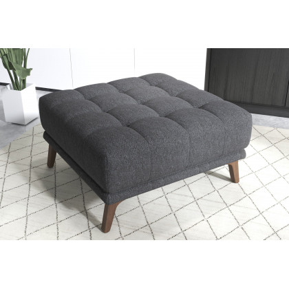 Ashcroft Addison Square Upholstered Ottoman - Dark Gray