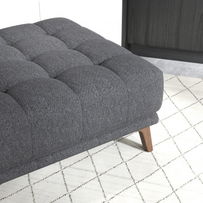 Ashcroft Addison Square Upholstered Ottoman - Dark Gray