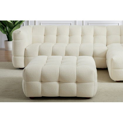 Ashcroft - Morrison Boucle Ottoman in Cream