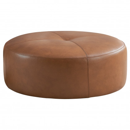 Ashcroft - Rochelin Tan Leather Ottoman