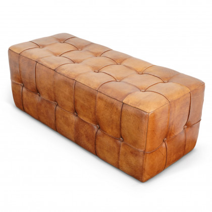 Ashcroft - Benjiro Tan Leather Bench