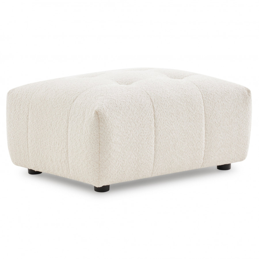 Ashcroft - Kaynes Chic Tufted Ivory Boucle Ottoman
