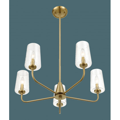 Ashcroft - Dazzle Five Lights Chandelier With Clear Seeded Glass in Satin Brass