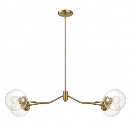 Ashcroft - Jewel Four Lights Modern Farmhouse Chandelier Ceiling Hanging Light Fixture For Kitchen Island Dining Room 36"L × 20"W × 7.25"H with Clear Glass