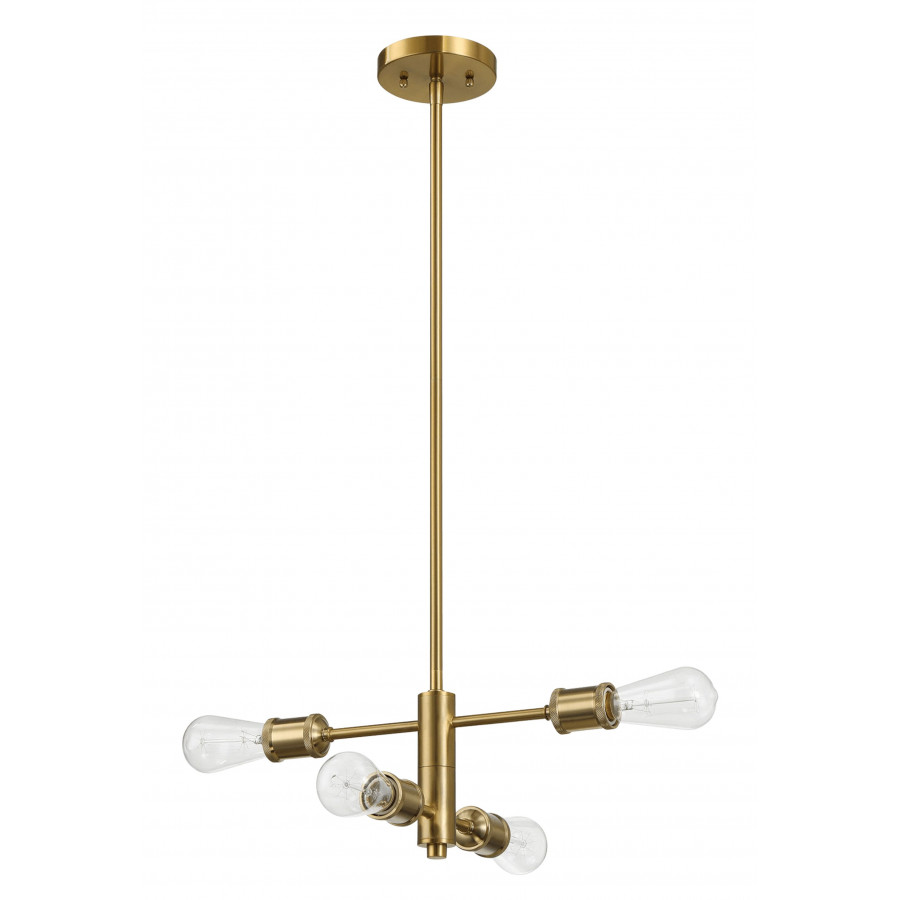 Ashcroft - Trellis Four Lights Modern Gold Chandelier Vintage Pendant Fixture for Living Room Dining Kitchen 15"W × 6.75"H
