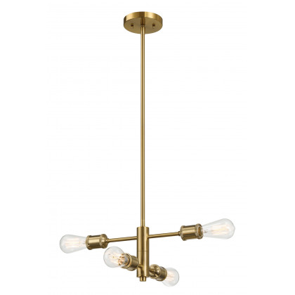 Ashcroft - Trellis Four Lights Modern Gold Chandelier Vintage Pendant Fixture for Living Room Dining Kitchen 15"W × 6.75"H