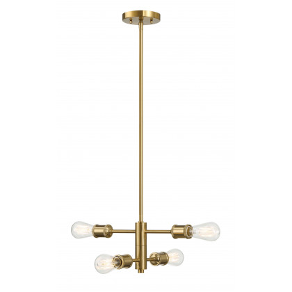 Ashcroft - Trellis Four Lights Modern Gold Chandelier Vintage Pendant Fixture for Living Room Dining Kitchen 15"W × 6.75"H