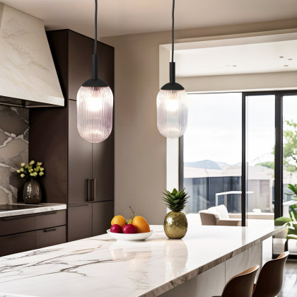 Ashcroft - Giza Pendant Lamp in Black and Clear