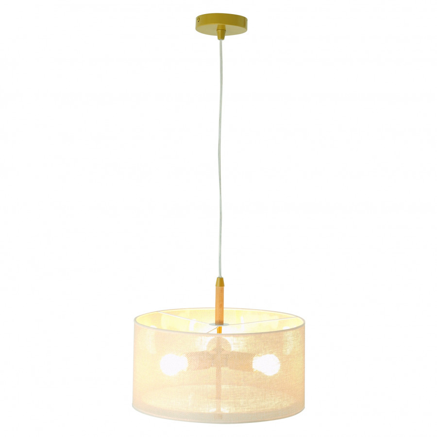 Ashcroft - Glacier Pendant Lamp in Oak + Natural + Gold