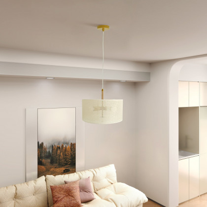 Ashcroft - Glacier Pendant Lamp in Oak + Natural + Gold