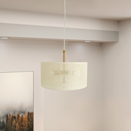 Ashcroft - Glacier Pendant Lamp in Oak + Natural + Gold