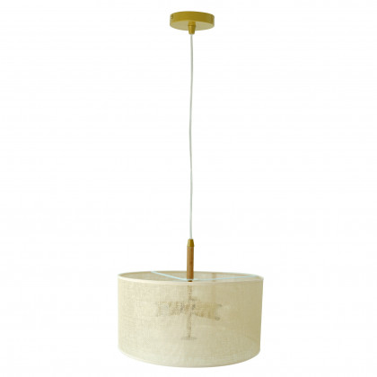 Ashcroft - Glacier Pendant Lamp in Oak + Natural + Gold