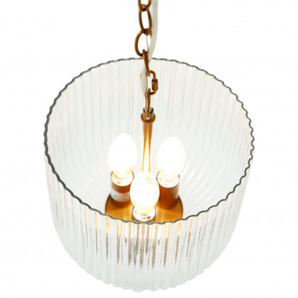 Ashcroft - Garnet Pendant Lamp in Coarse Gold + Clear Glass