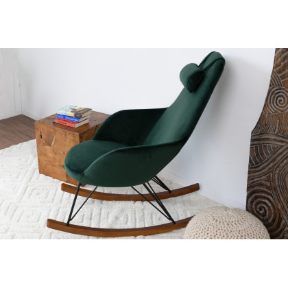 Ashcroft Chloe Mid-Century Modern Rocker Livingroom And Bedroom Chair - Dark Green