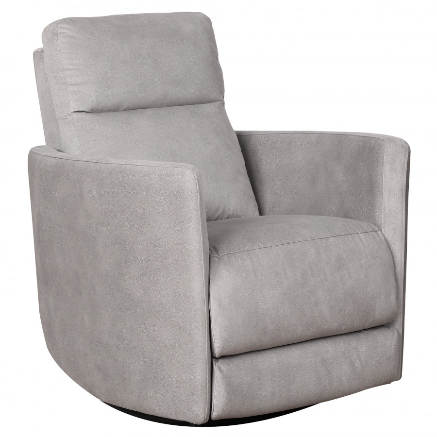 Ashcroft - Lawson Swivel Glider Suede Recliner Chair in Latte