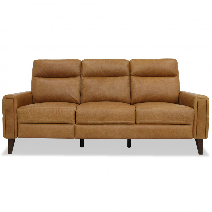 Ashcroft Elliot Incliner Sofa Left - Waxy Tan Leather