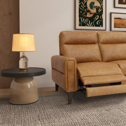 Ashcroft Elliot Incliner Sofa Left - Waxy Tan Leather