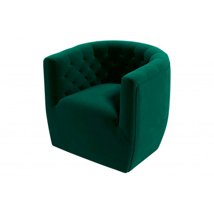 Ashcroft Delaney Velvet Swivel Chair - Green