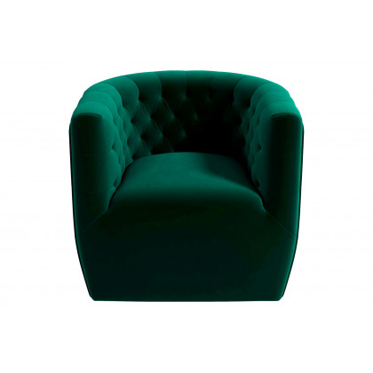Ashcroft Delaney Velvet Swivel Chair - Green