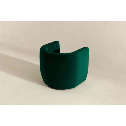 Ashcroft Delaney Velvet Swivel Chair - Green