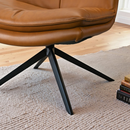 Ashcroft - Oakland Cognac Vegan Leather Swivel Chair