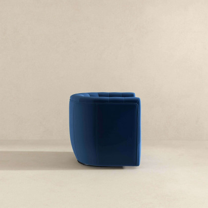 Ashcroft Delaney Swivel Chair - Dark Blue Velvet