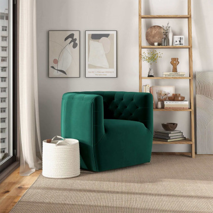 Ashcroft Delaney Swivel Chair - Cream