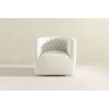 Ashcroft Delaney Boucle Swivel Chair - Cream