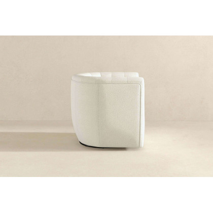 Ashcroft Delaney Boucle Swivel Chair - Cream