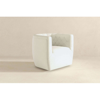 Ashcroft Delaney Boucle Swivel Chair - Cream