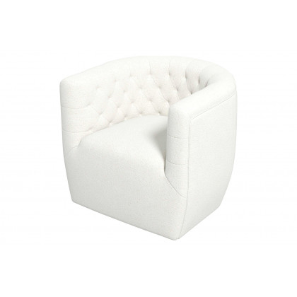 Ashcroft Delaney Boucle Swivel Chair - Cream