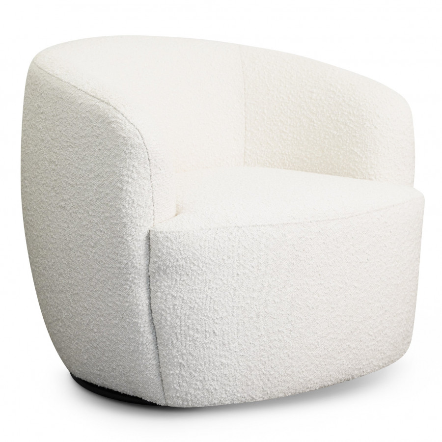 Ashcroft Mina Swivel Chair - White Boucle
