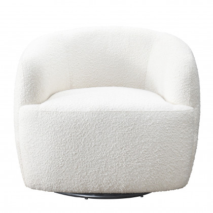 Ashcroft Mina Swivel Chair - White Boucle