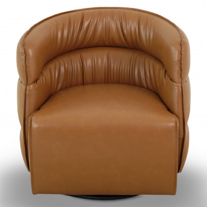 Ashcroft Walden Swivel Chair - Vegan Tan Leather