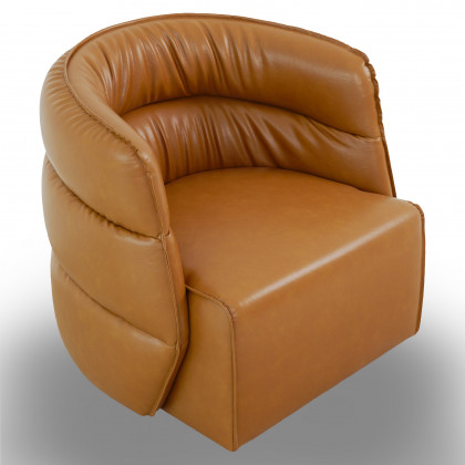 Ashcroft Walden Swivel Chair - Vegan Tan Leather