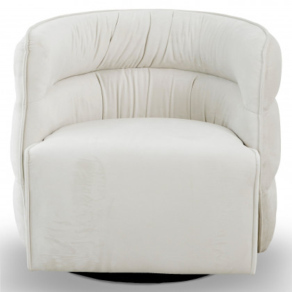Ashcroft Walden Swivel Chair - Cream Velvet