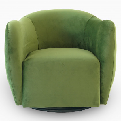 Ashcroft - Renee Swivel Chair - Green Velvet