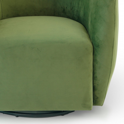 Ashcroft - Renee Swivel Chair - Green Velvet