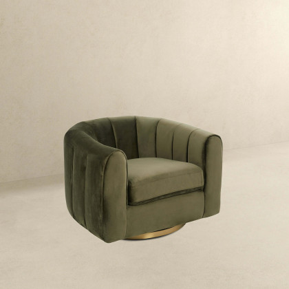 Ashcroft - Cosey Velvet Swivel Chair