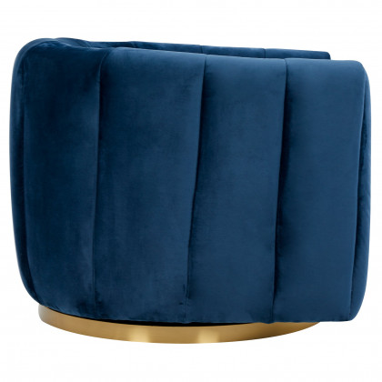 Ashcroft Cosey Velvet Swivel Chair – Navy Blue