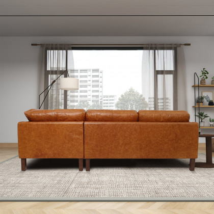 Ashcroft Juno Sectional Leather Sofa - Waxy Cognac, Right Facing