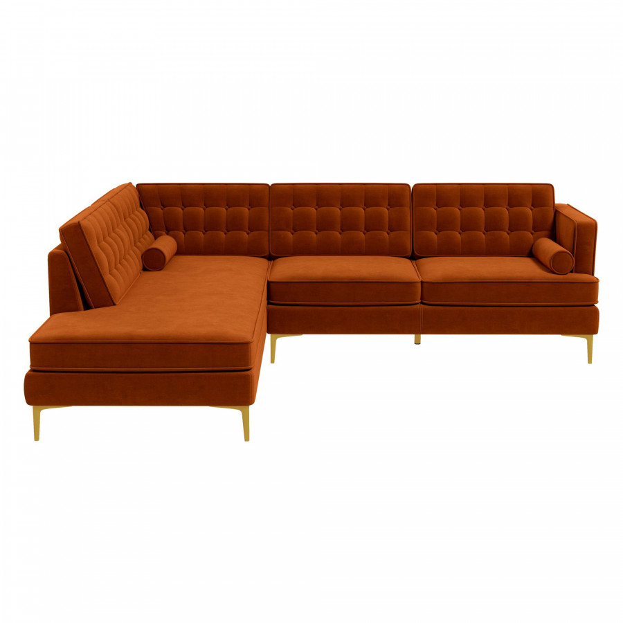 Ashcroft Brooke Sectional Sofa Left Facing - Orange