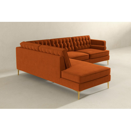Ashcroft Brooke Sectional Sofa Left Facing - Orange
