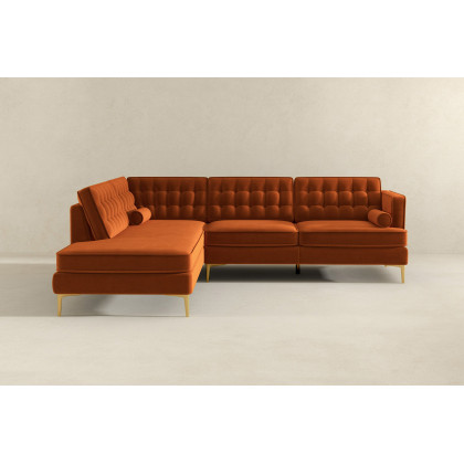 Ashcroft Brooke Sectional Sofa Left Facing - Orange