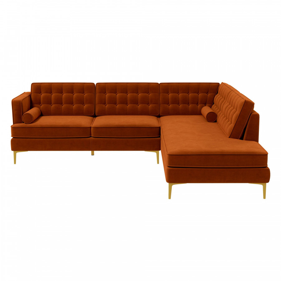 Ashcroft Brooke Sectional Sofa Right Facing - Orange