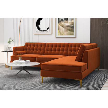 Ashcroft Brooke Sectional Sofa Right Facing - Orange